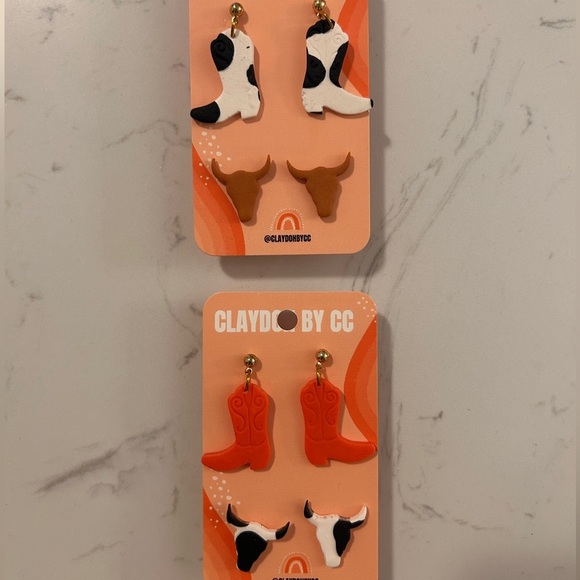 Cowgirl-Inspired Polymer Clay Earrings – Handmade Western Styles – Lightweight - Picture 2 of 4